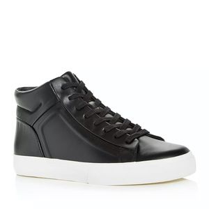 Men's Vince Fynn Leather High-Top Sneakers (scuffs around white sole & bottoms!)